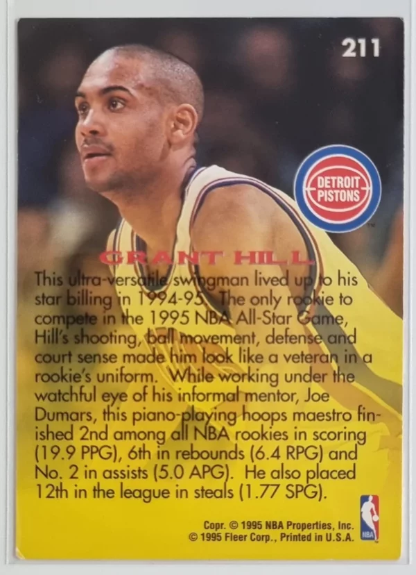 1995-96 Fleer European #211 Grant Hill RS – Image 2