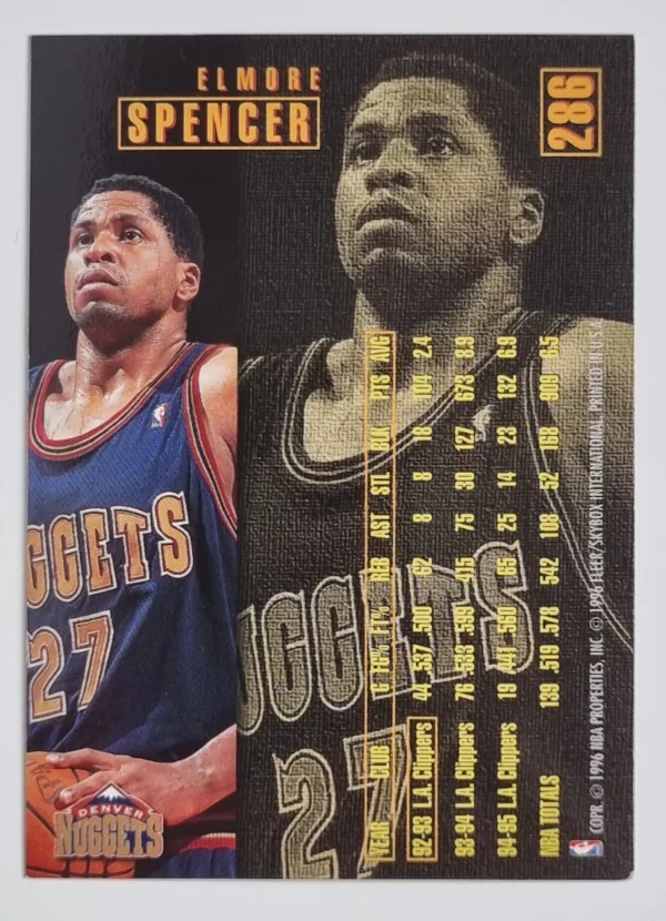 1995-96 Fleer European #286 Elmore Spencer – Image 2