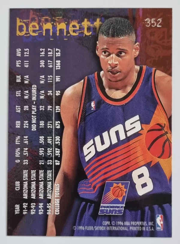 1995-96 Fleer European #352 Mario Bennett – Image 2