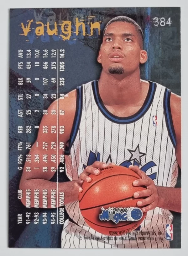 1995-96 Fleer European #384 David Vaughn – Image 2