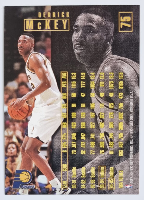 1995-96 Fleer European #75 Derrick McKey – Image 2