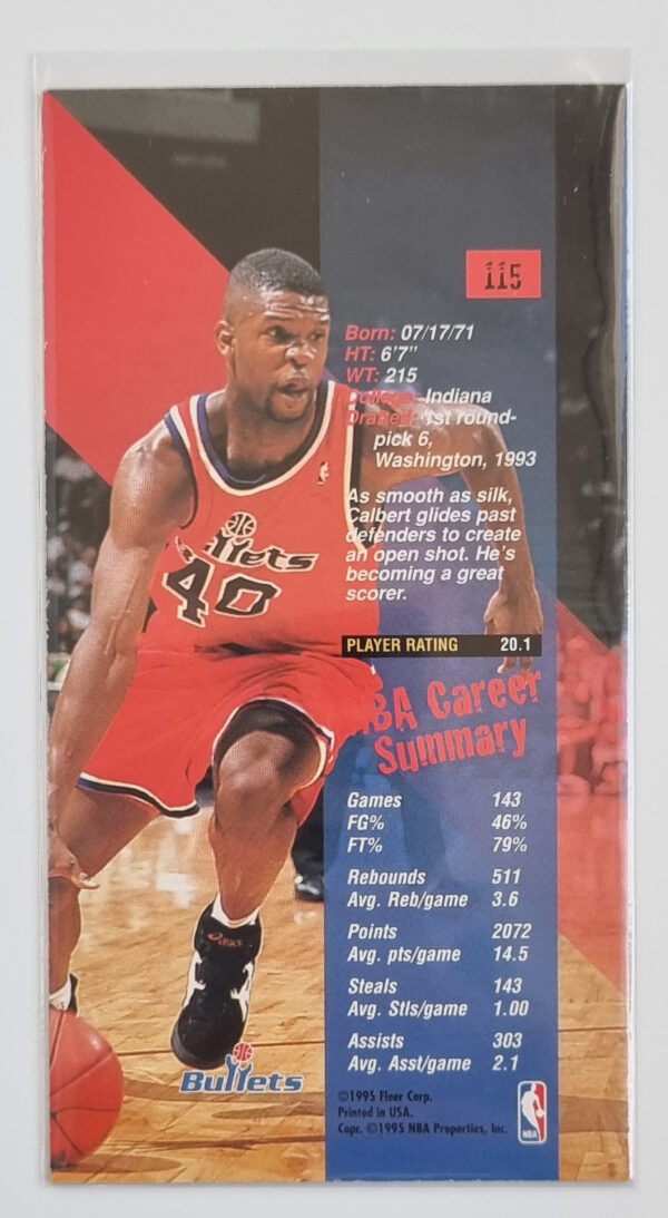 1995-96 Jam Session #115 Calbert Cheaney – Image 2