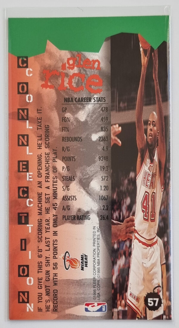 1995-96 Jam Session #57 Glen Rice CC – Image 2