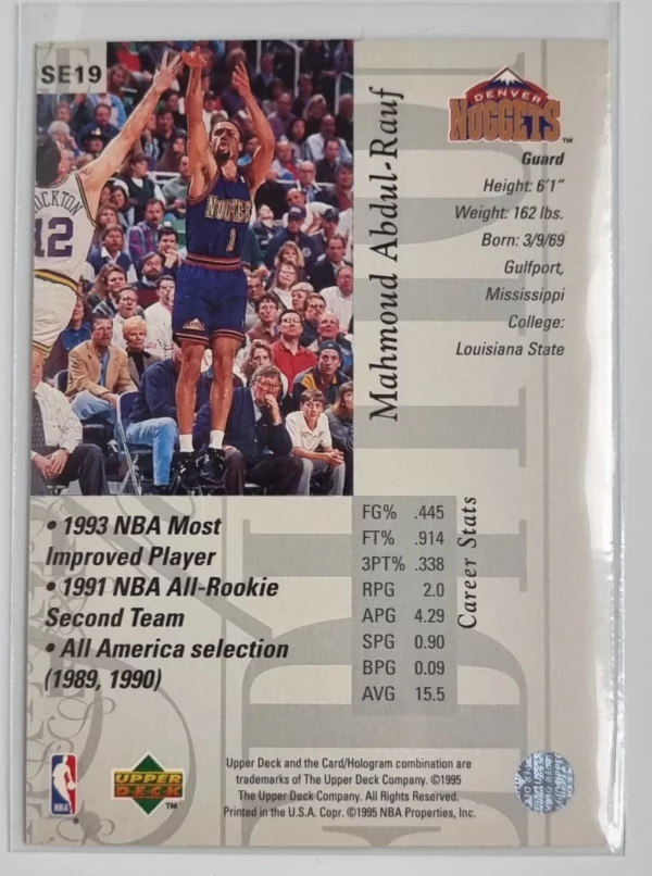 1995-96 Upper Deck Special Edition #19 Mahmoud Abdul-Rauf – Image 2