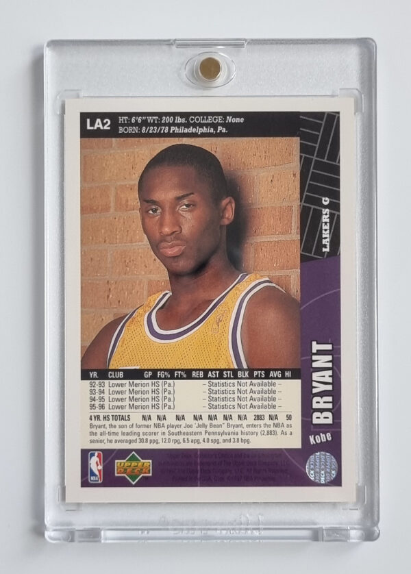 1996-97 Collector's Choice Los Angeles Lakers #LA2 Kobe Bryant – Image 2