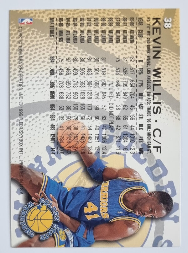 1996-97 Fleer #38 Kevin Willis – Image 2