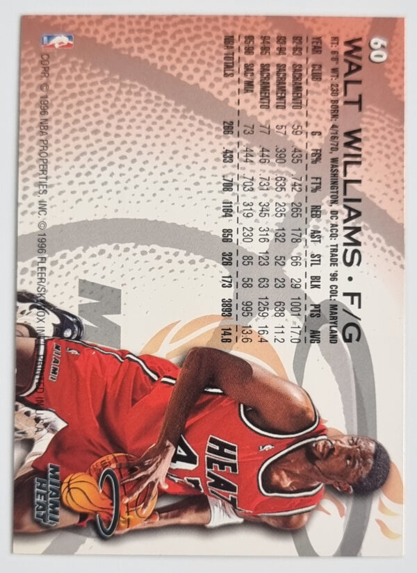 1996-97 Fleer #60 Walt Williams – Image 2