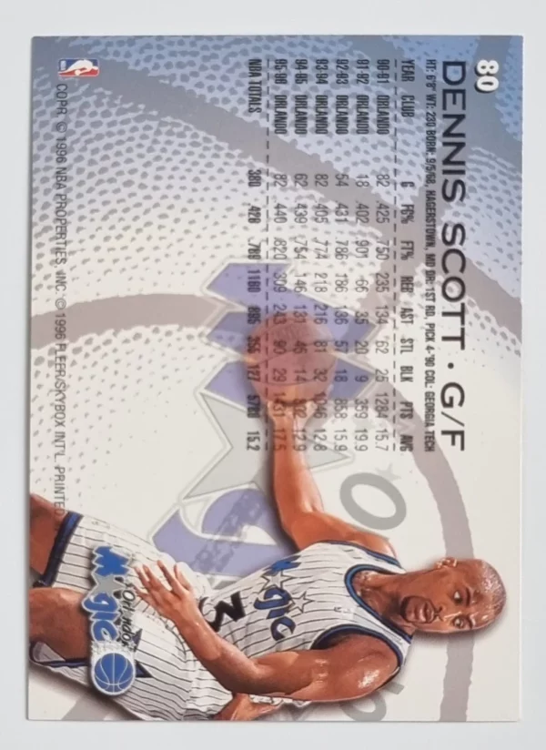 1996-97 Fleer #80 Dennis Scott – Image 2