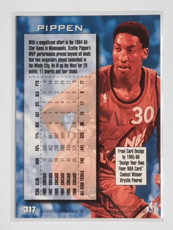 1996-97 Fleer European #317 Scottie Pippen AS – Image 2