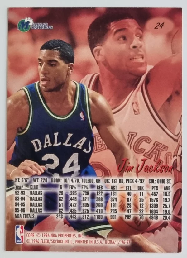 1996-97 Ultra #24 Jim Jackson – Image 2