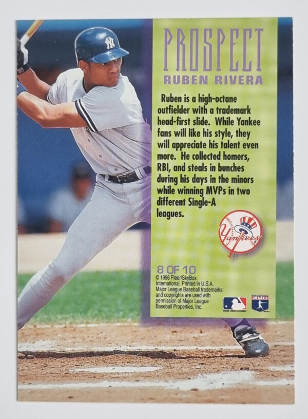 1996 Fleer Prospects #8 Ruben Rivera – Image 2