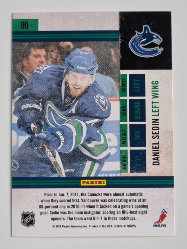 2010-11 Playoff Contenders #99 Daniel Sedin – Image 2
