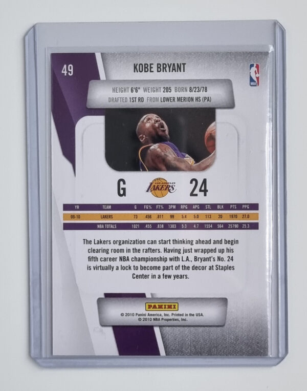 2010-11 Prestige #49 Kobe Bryant – Image 2