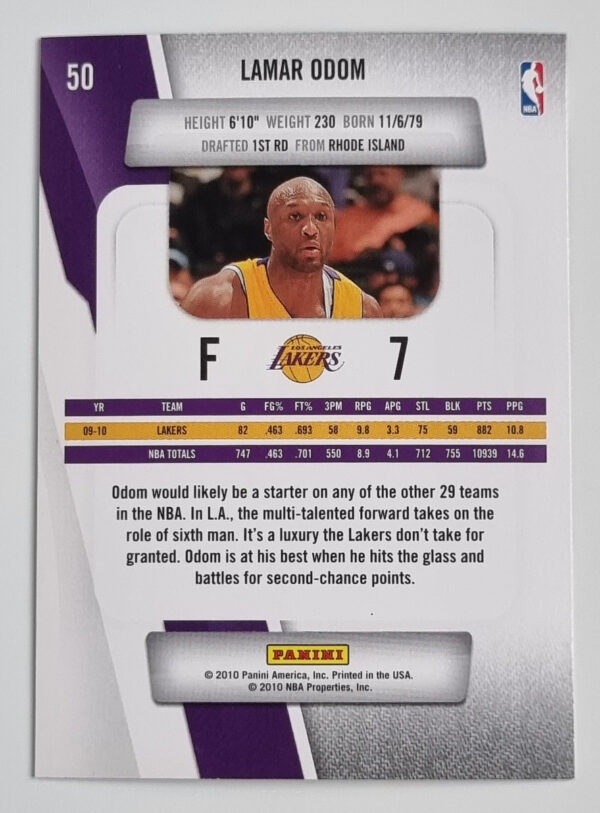 2010-11 Prestige #50 Lamar Odom – Image 2