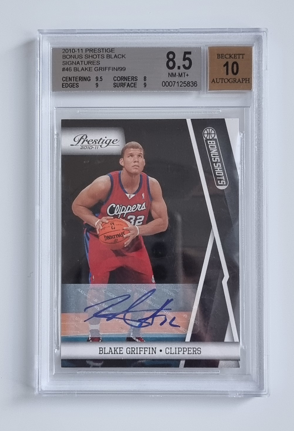 2010-11 Prestige Bonus Shots Black Signatures #46 Blake Griffin/99
