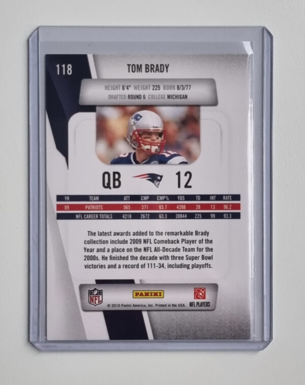 2010 Prestige #118 Tom Brady – Image 2