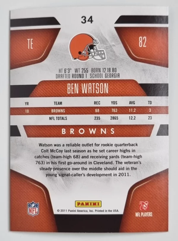2011 Certified #34 Ben Watson – Image 2