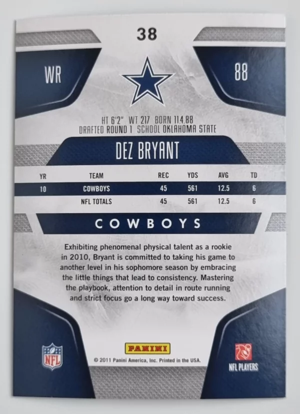 2011 Certified #38 Dez Bryant – Image 2