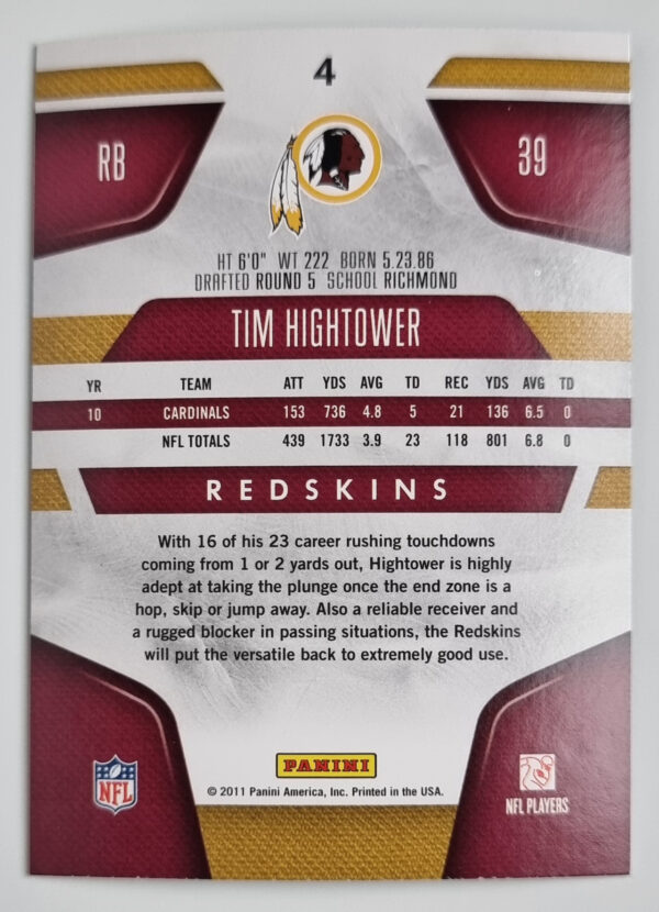 2011 Certified #4 Tim Hightower – Image 2