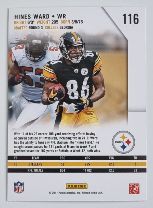 2011 Rookies and Stars #116 Hines Ward – Image 2