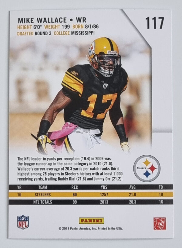 2011 Rookies and Stars #117 Mike Wallace – Image 2