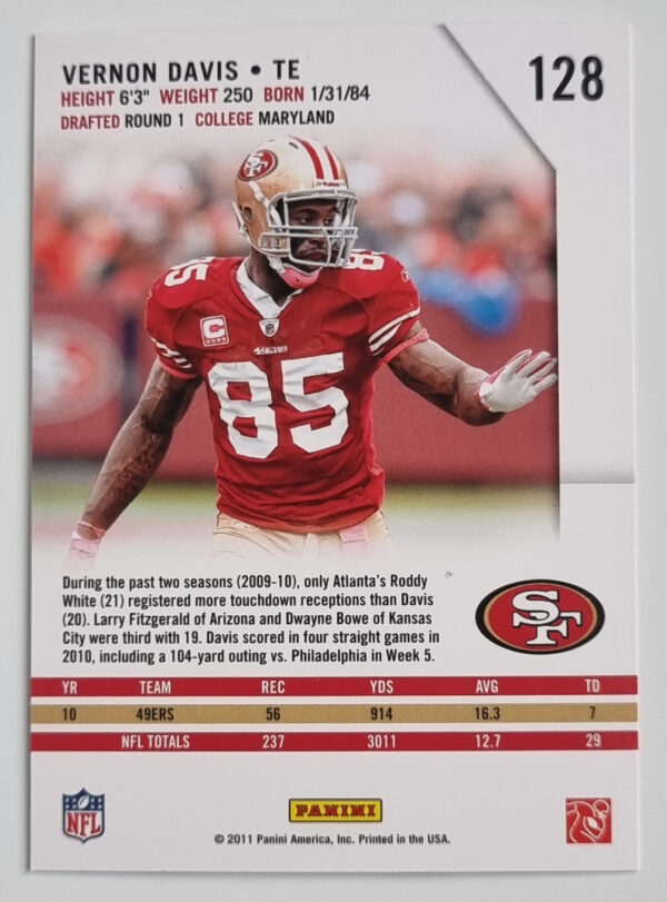2011 Rookies and Stars #128 Vernon Davis – Image 2