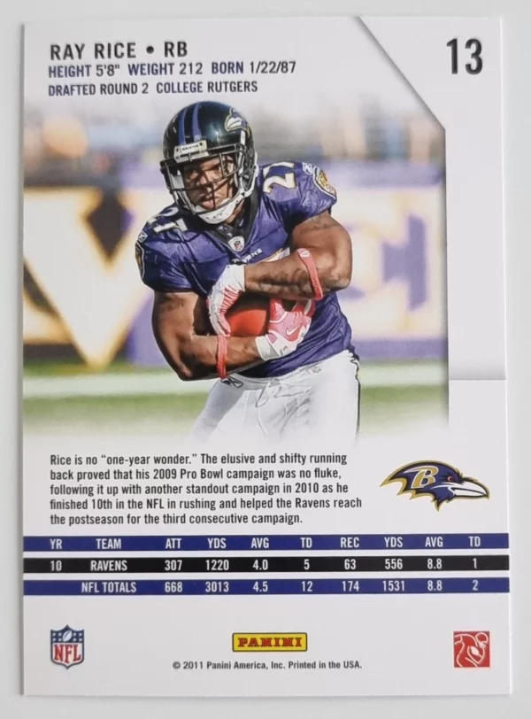 2011 Rookies and Stars #13 Ray Rice – Image 2