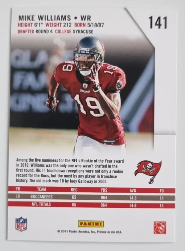 2011 Rookies and Stars #141 Mike Williams – Image 2