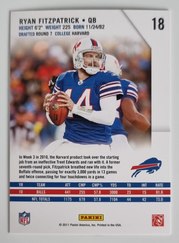 2011 Rookies and Stars #18 Ryan Fitzpatrick – Image 2