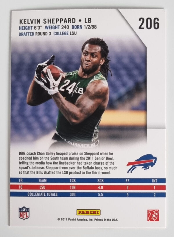 2011 Rookies and Stars #206 Kelvin Sheppard RC – Image 2