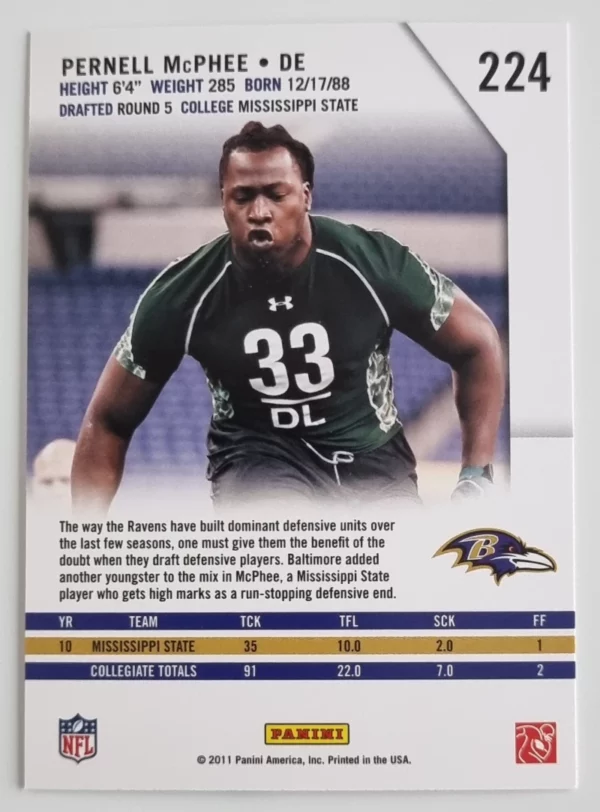 2011 Rookies and Stars #224 Pernell McPhee RC – Image 2