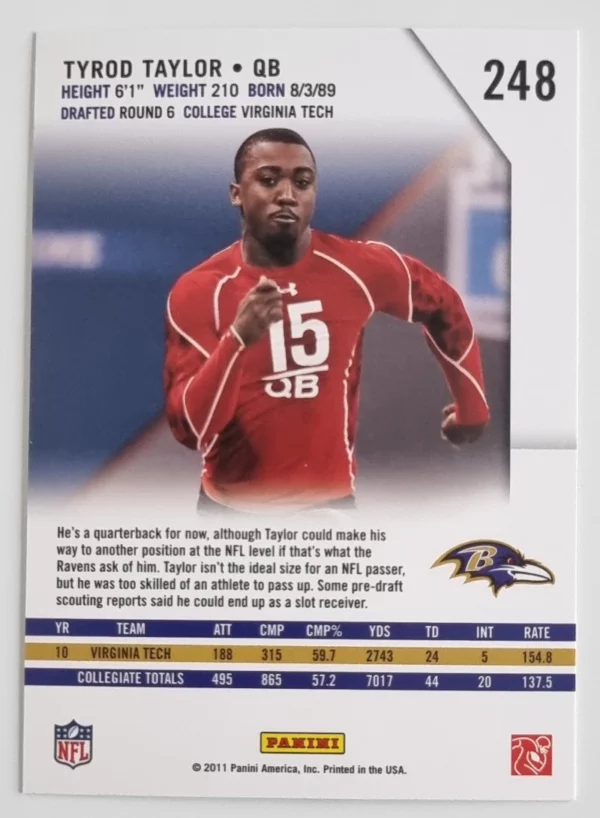 2011 Rookies and Stars #248 Tyrod Taylor RC – Image 2