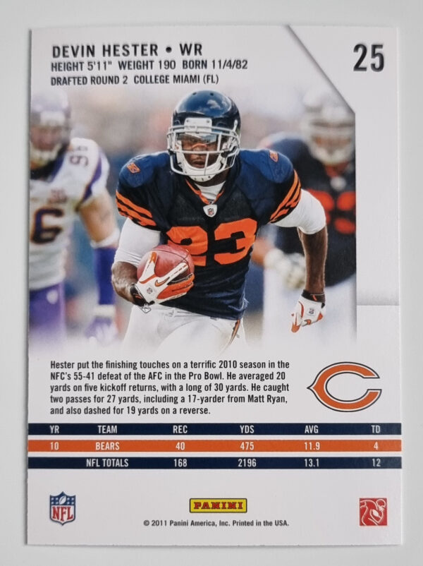 2011 Rookies and Stars #25 Devin Hester – Image 2