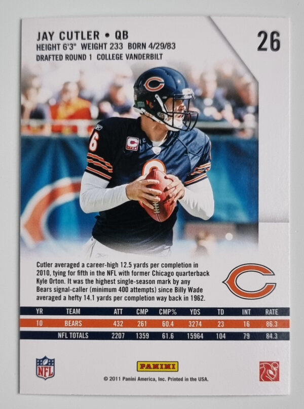 2011 Rookies and Stars #26 Jay Cutler – Image 2