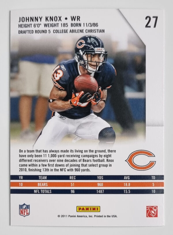 2011 Rookies and Stars #27 Johnny Knox – Image 2