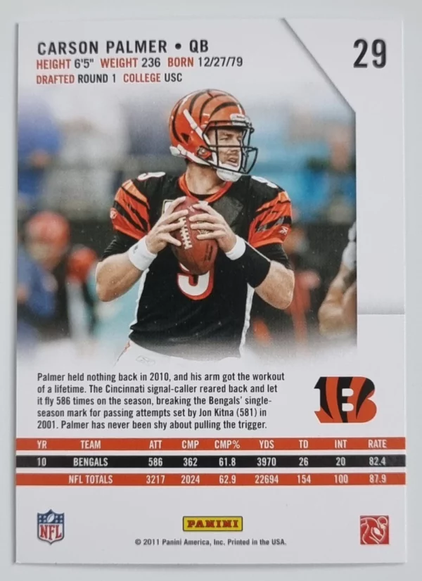 2011 Rookies and Stars #29 Carson Palmer – Image 2