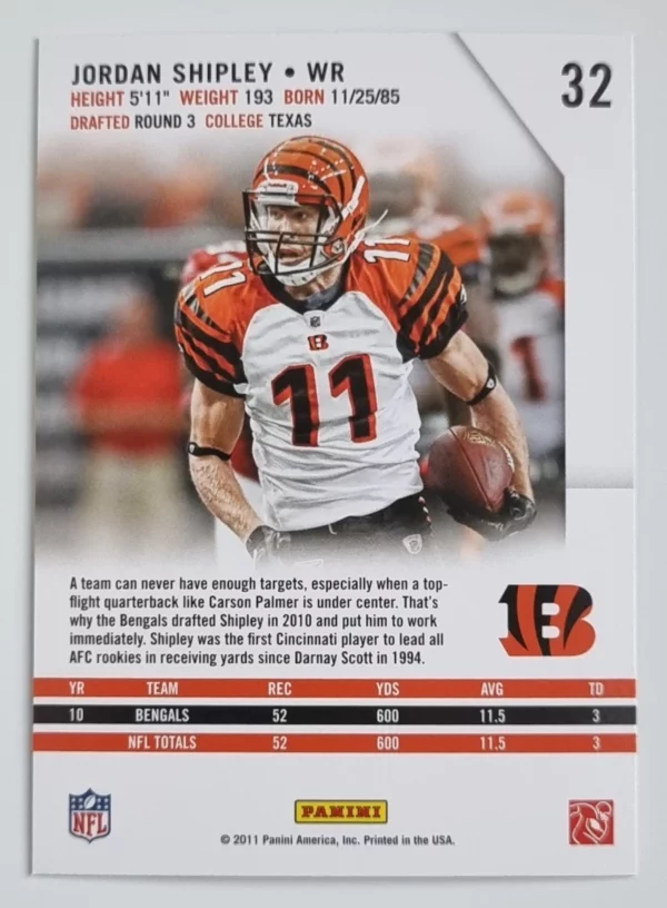 2011 Rookies and Stars #32 Jordan Shipley – Image 2