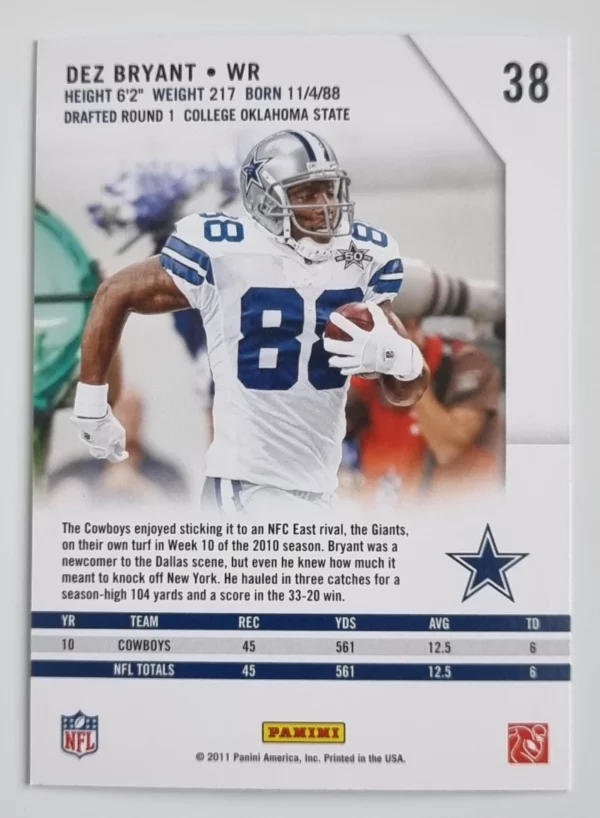 2011 Rookies and Stars #38 Dez Bryant – Image 2