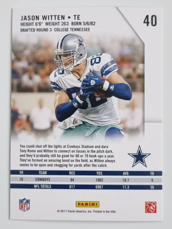 2011 Rookies and Stars #40 Jason Witten – Image 2
