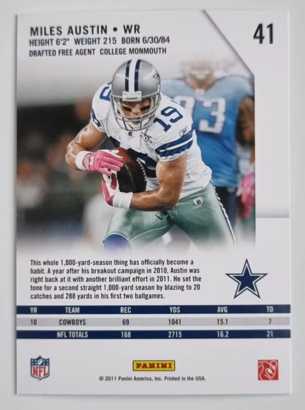 2011 Rookies and Stars #41 Miles Austin – Image 2