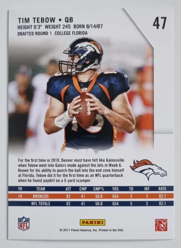 2011 Rookies and Stars #47 Tim Tebow – Image 2
