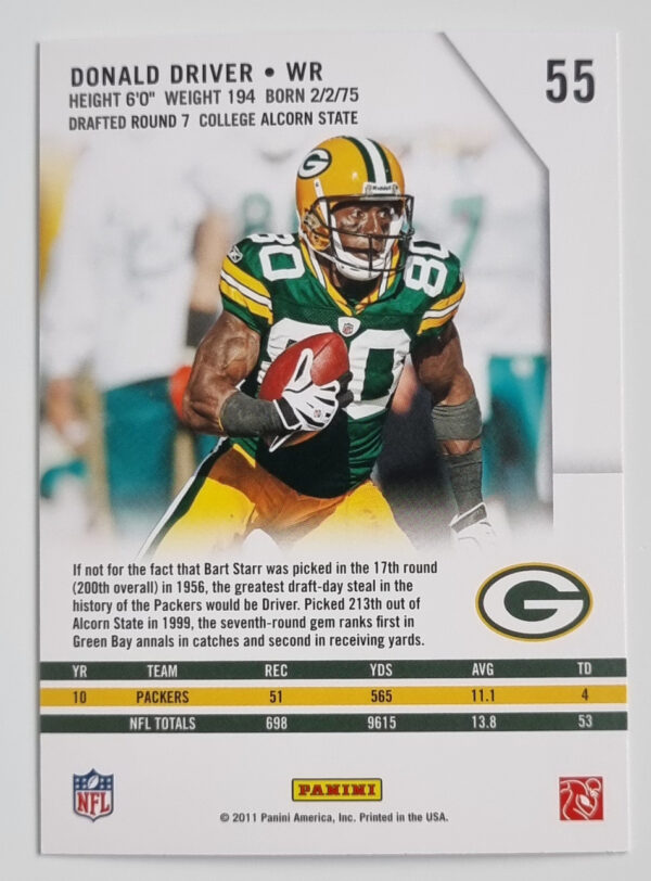 2011 Rookies and Stars #55 Donald Driver – Image 2