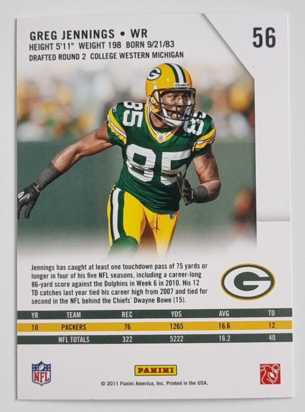 2011 Rookies and Stars #56 Greg Jennings – Image 2