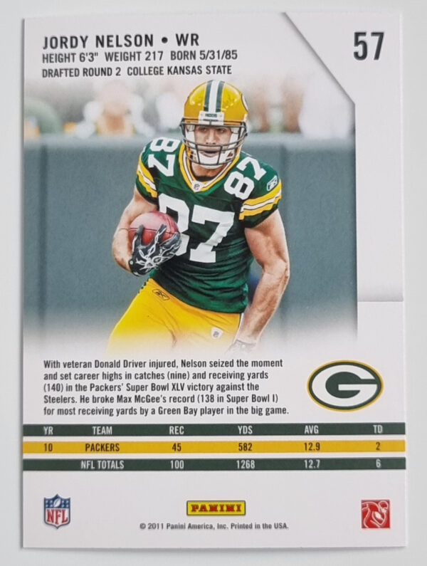 2011 Rookies and Stars #57 Jordy Nelson – Image 2
