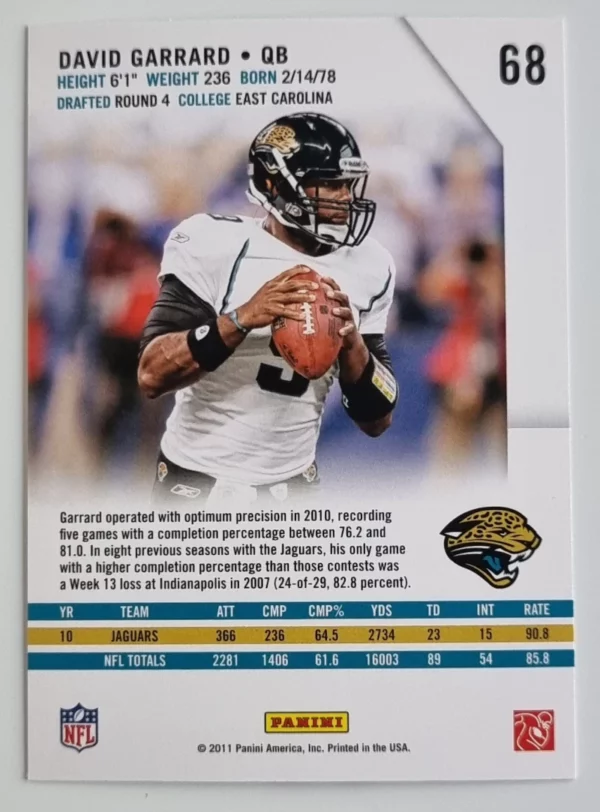 2011 Rookies and Stars #68 David Garrard – Image 2