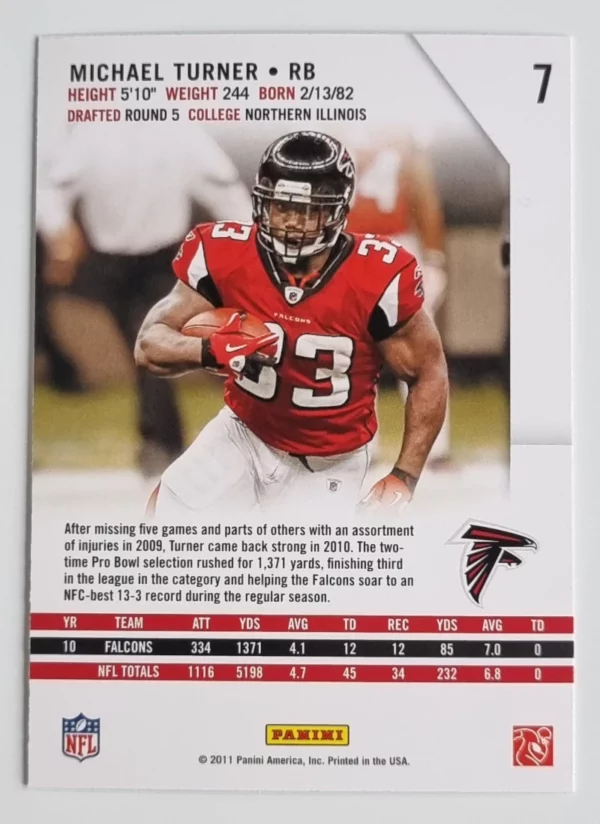 2011 Rookies and Stars #7 Michael Turner – Image 2