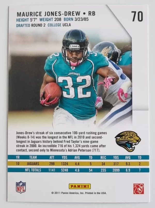 2011 Rookies and Stars #70 Maurice Jones-Drew – Image 2