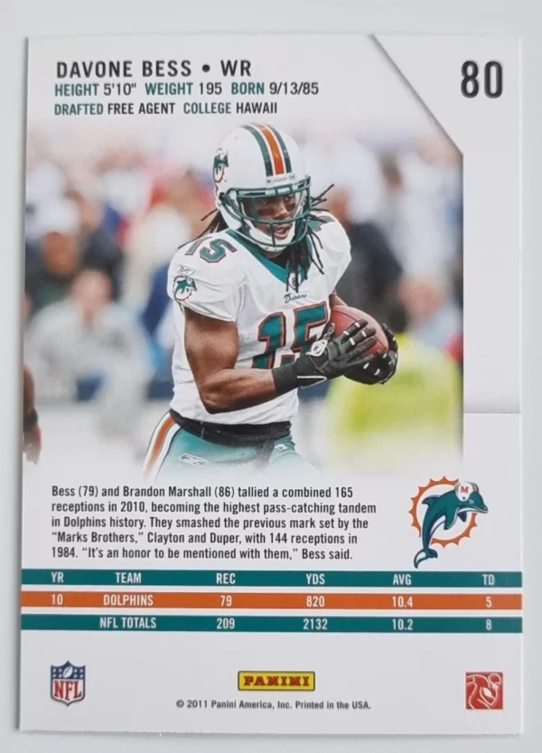 2011 Rookies and Stars #80 Davone Bess – Image 2