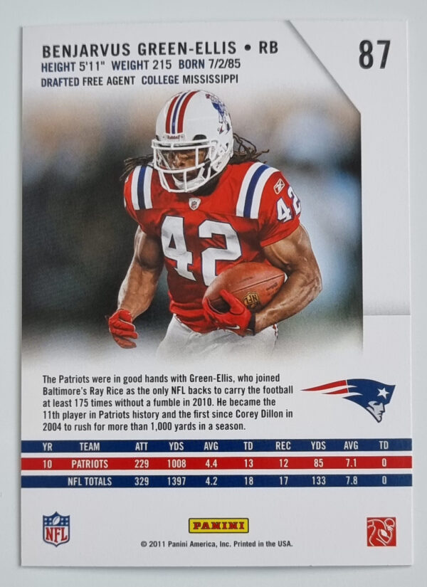 2011 Rookies and Stars #87 BenJarvus Green-Ellis – Image 2