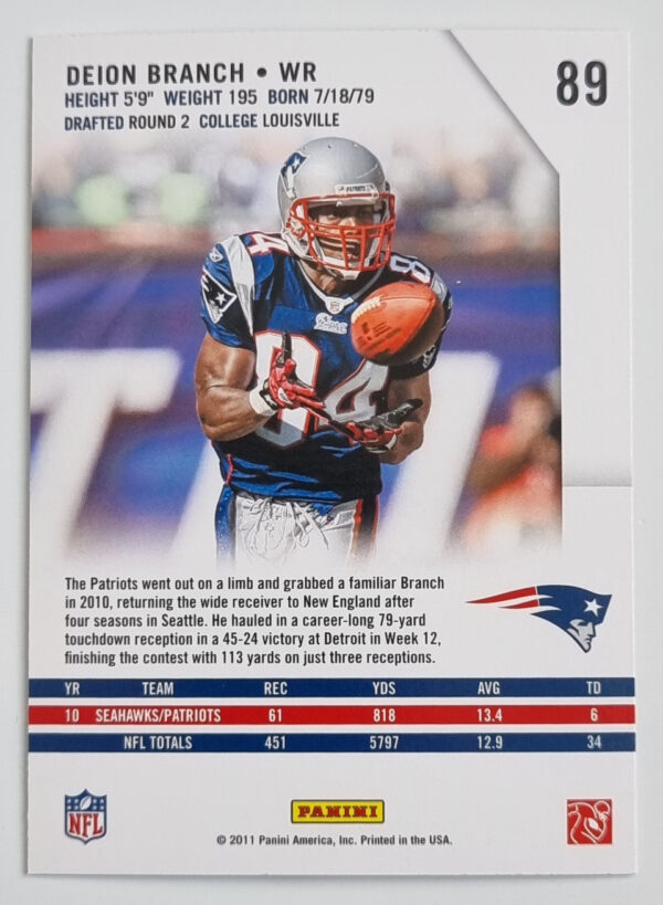 2011 Rookies and Stars #89 Deion Branch – Image 2